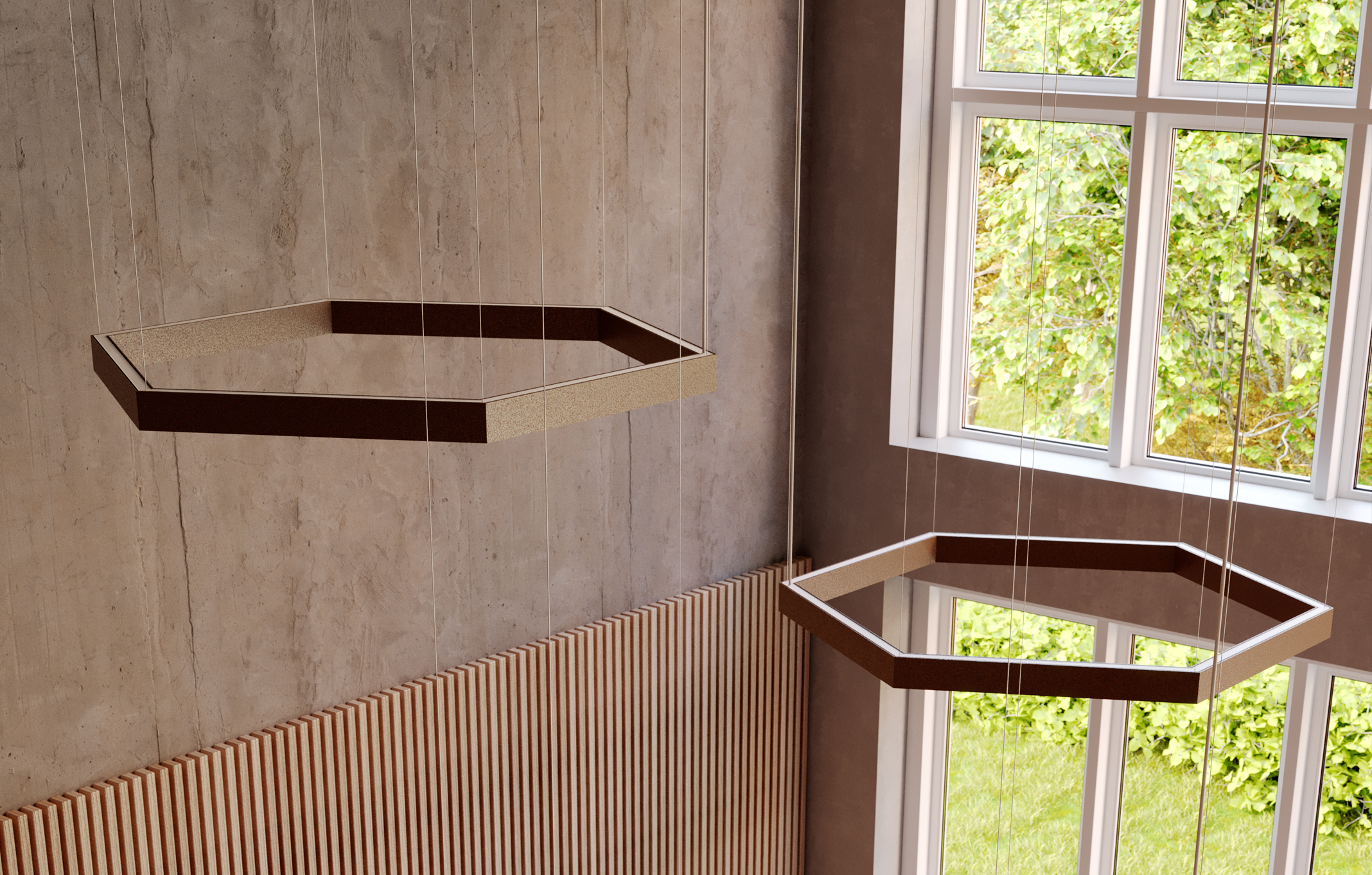 Soffitto, sospensione, parete